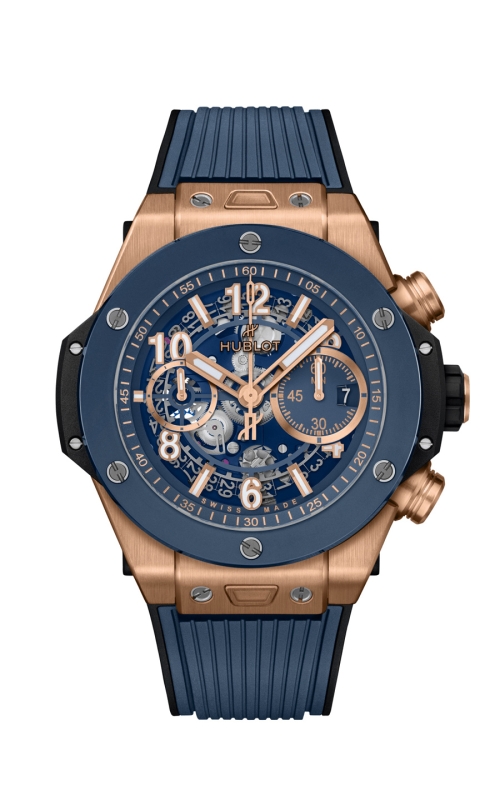 HUBLOT 421.OL.5180.RX BIG BANG UNICO KING GOLD BLUE CERAMIC 44 MM