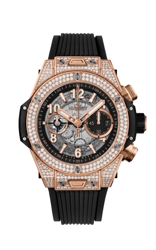 HUBLOT 421.OX.1180.RX.1704 BIG BANG UNICO KING GOLD PAVÉ 44 MM