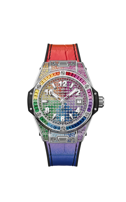HUBLOT 485.SX.9900.LR.0999 BIG BANG ONE CLICK STEEL RAINBOW 33 MM
