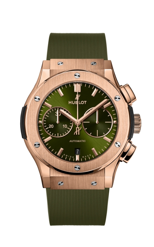 HUBLOT 521.OX.8980.RX CLASSIC FUSION CHRONOGRAPH KING GOLD GREEN 45 MM