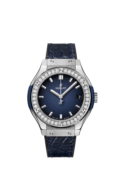 HUBLOT 581.NX.6670.LR.1104.JPN19 CLASSIC FUSION TITANIUM DEEP BLUE DIAMONDS 33 MM