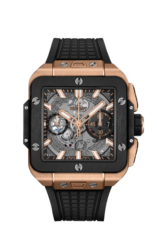HUBLOT 821.OM.0180.RX SQUARE BANG UNICO KING GOLD CERAMIC 42 MM