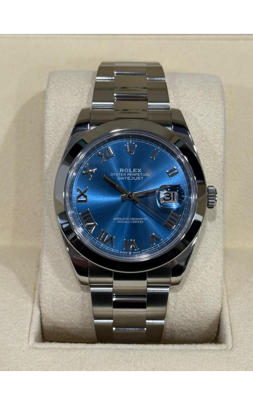Rolex Datejust Azzurro Blue Oyster Steel 41mm