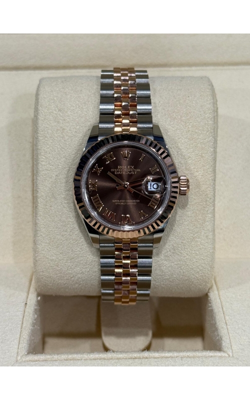 Rolex Lady-Datejust Chocolate Rose Gold and Steel 28mm